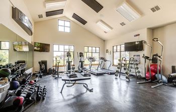 Fitness Center with weights and machines